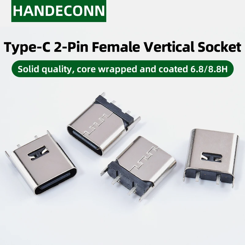 

50pcs USB-C Female 2-Pin PCB Soldering Connector Charging Socket Kit for DIY Phone/Tablet Repair