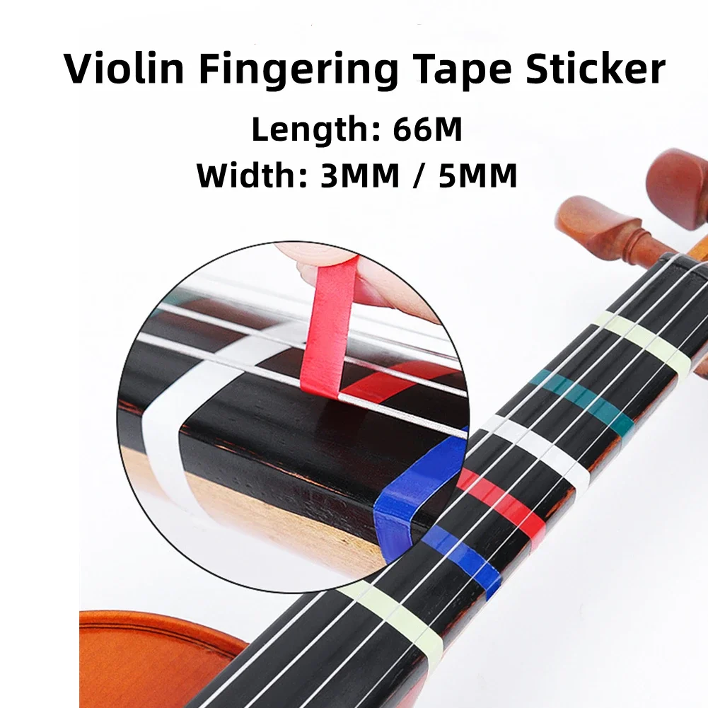 66M Violin Fingering Tape Sticker Fretboard Tape Positions Finger Guide Stickers For Beginner Cello Bass String Sticker Note Tap