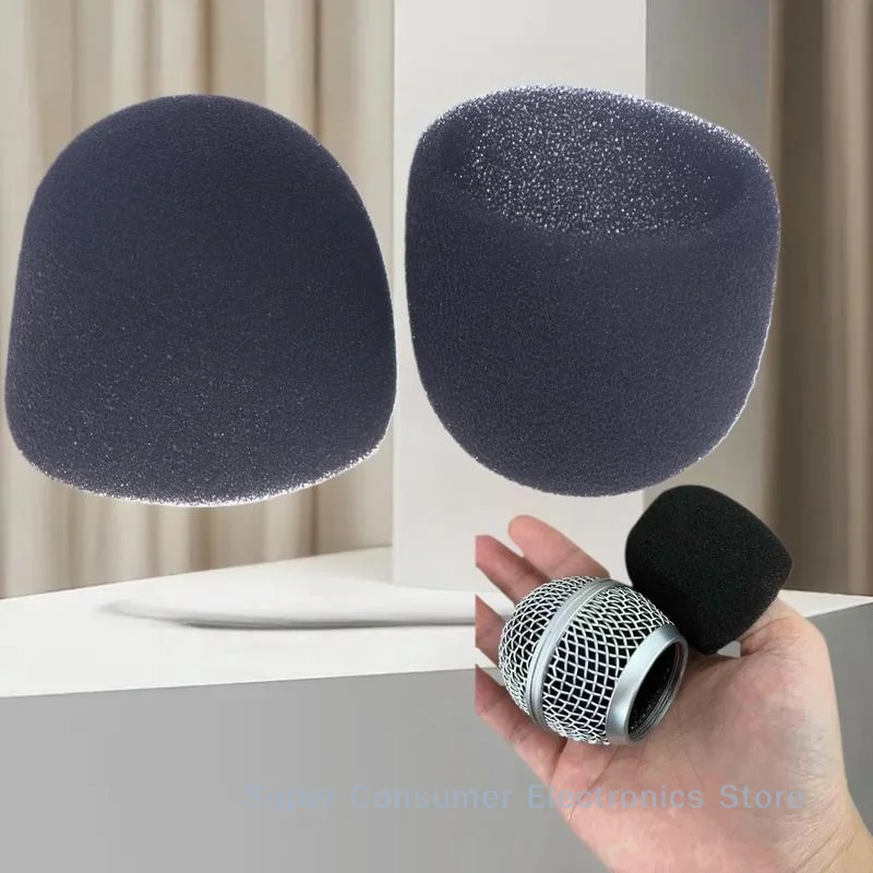 Foam Studio Windscreen Microphone Cover Protection Cap for Shure SM58 SLX24 PGX24 PG58 BETA58A, Available in 2/10Pcs view 2