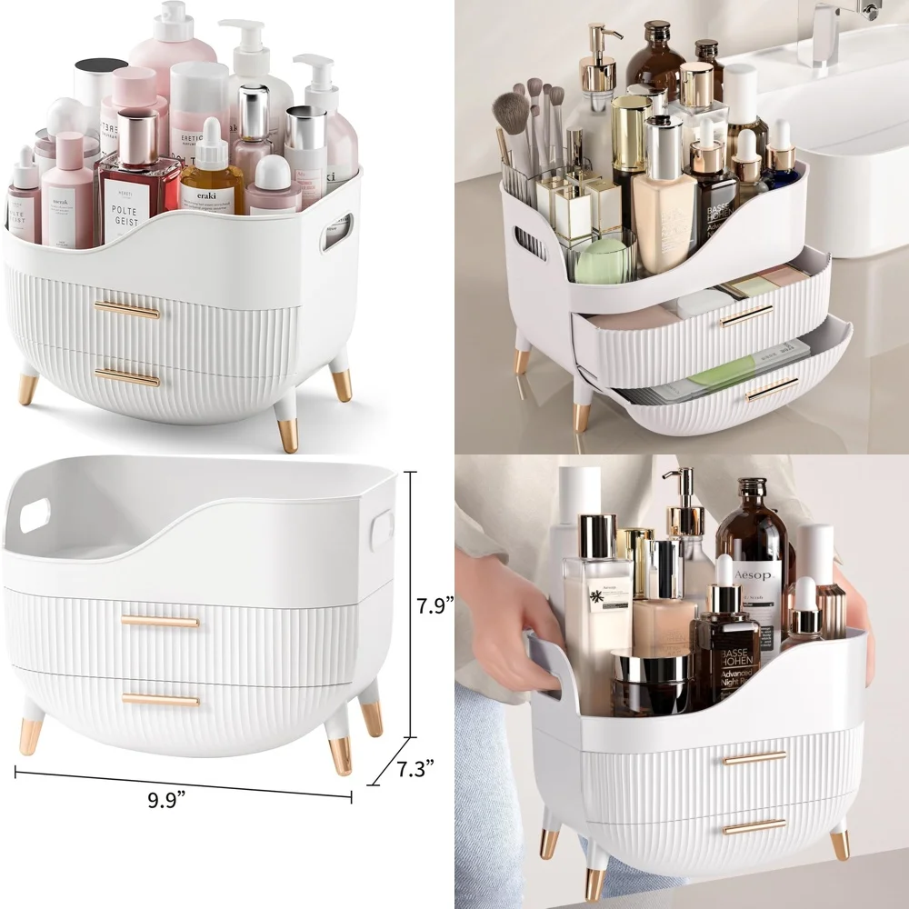 

makeup organizersDrawer Dressing Storage Box with Handle Multifunctional Organizer for Cosmetics Toiletries and Personal Care