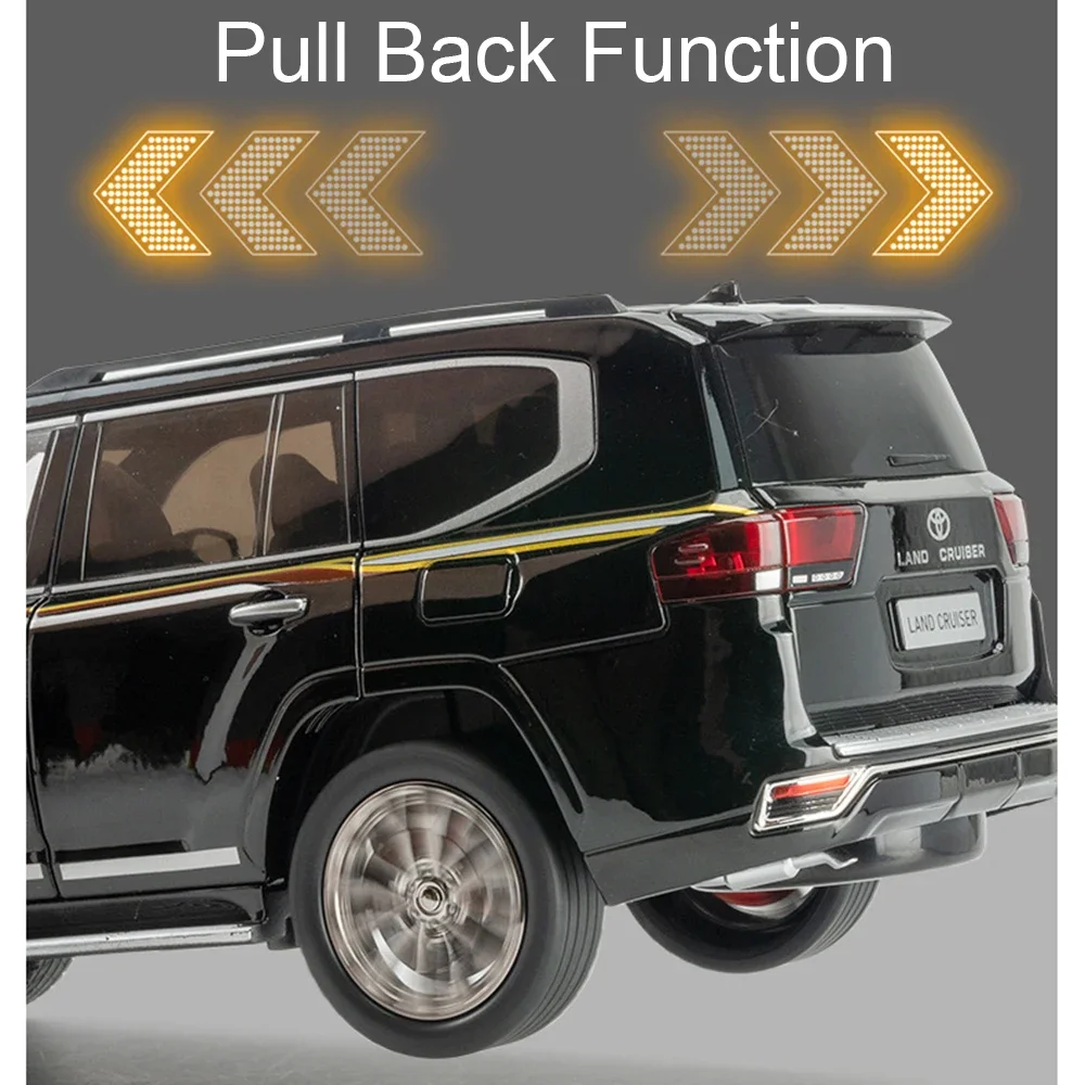 Grote 1:18 Alphard Land Cruiser LC300 SUV Automodel Speelgoed Geluid Licht Schokabsorptie Legering Diecast Modellen Desktop Ornamenten