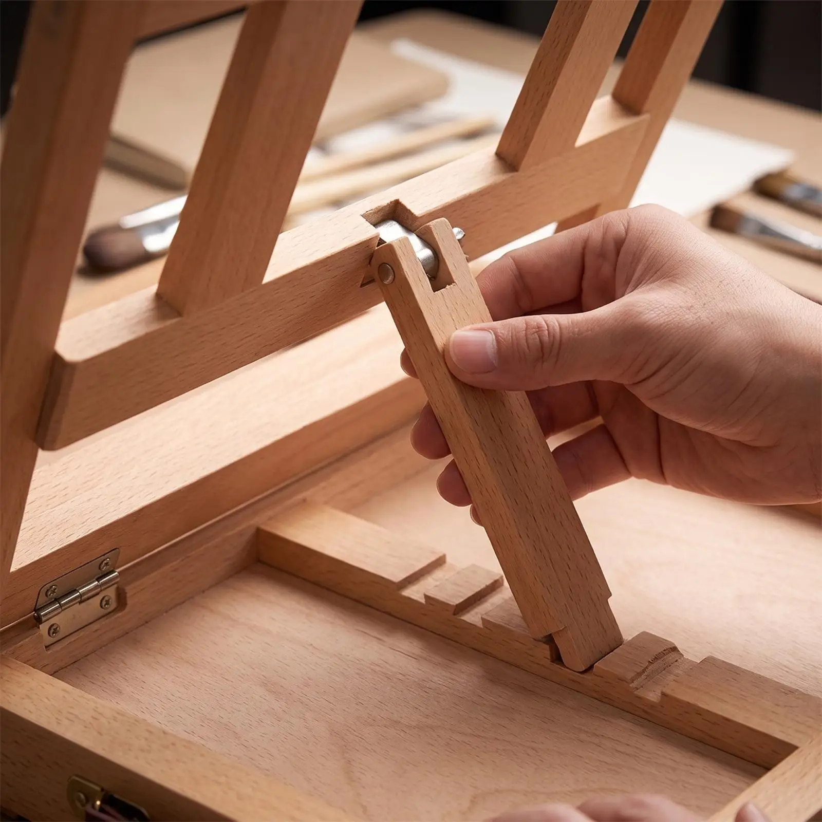 Tabletop Easel with Storage Drawers Adjustable for Studio, Students