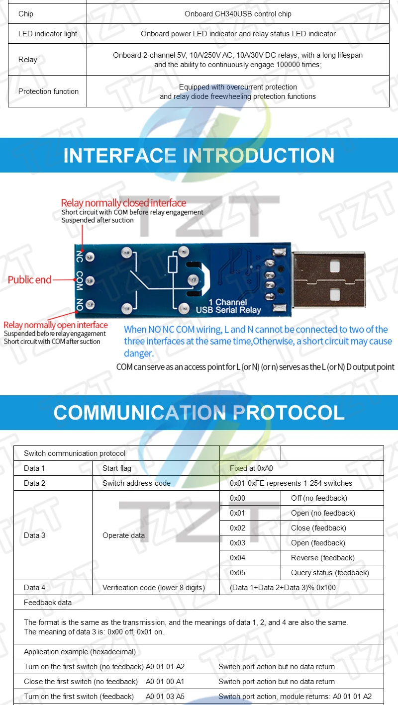 TZT 1/3 Stück LCUS-1/2/4-Wege USB-Relaismodul TZT Elektronischer Konverter USB Intelligenter Steuerschalter für Arduino – Detail 2