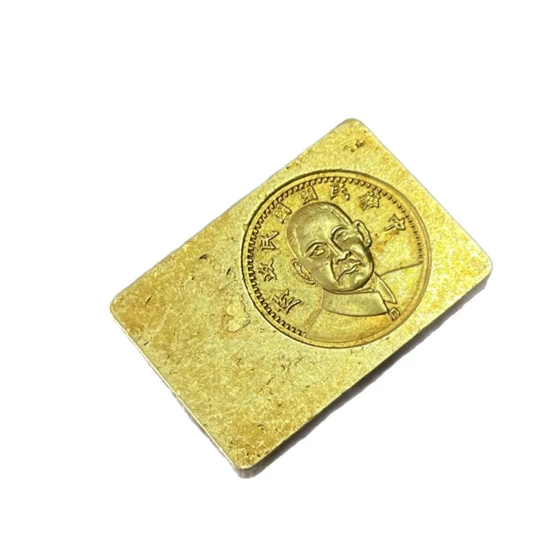 collection, ingot, pieces, solid copper plated with gold, Chinese Republic of 1934 patterned silver, ar