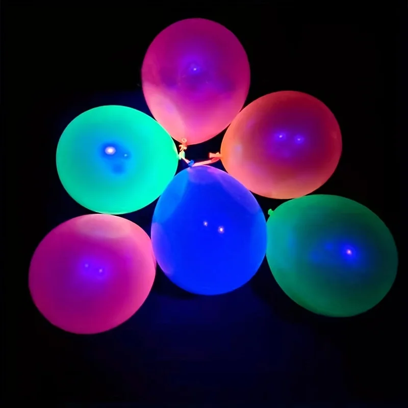 Fluorescent balloon 12/10 inch neon foreign trade color night light mini -luminous air balloon partypar