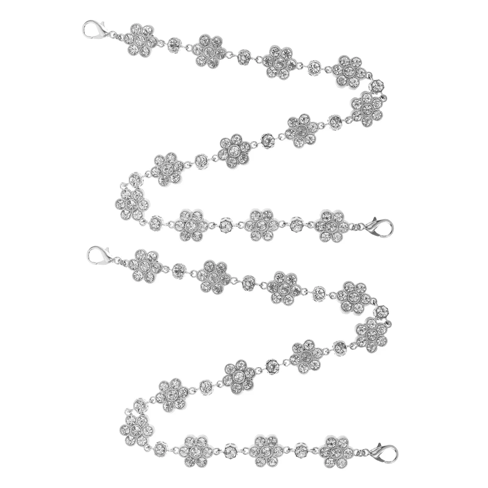 2Pcs Rhinestone Chain for Bags Stylish Adjustable Purse Chain Replacement Universal Fit for Crossbody Tote Clutch Rhinestone Bag
