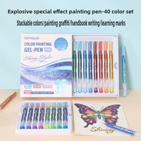 40/6 Colors Glitter Effects Gel Pen Large Capacity 1.0mm/0.5mm Students Writing Pen Painting Drawing Art Markers School Supplies