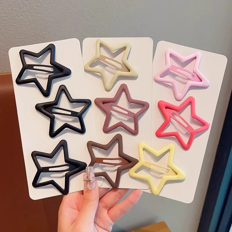 

3 Pcs Fashion Girls Colorful Star BB Hair Pins Cute Hairpins Kids Sweet Hair Ornament Clip Barrettes Hair Accessories Girls Gift