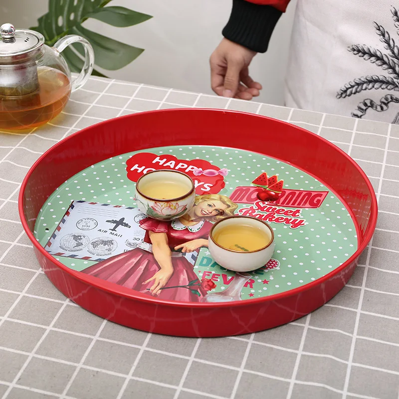 American Style Fruit Tray Candy Plate Afternoon Tea Serving Tray Living Room Coffee Table Decor Nordic Style  Trend Hand... view 4