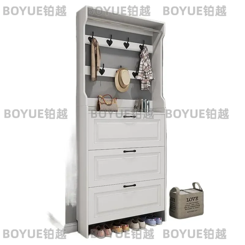 Ultra Thin Shoe Cabinet Large Capacity Entryway Storage Rack Simple Modern Foyer Organizer for Living Room Balcony Porch