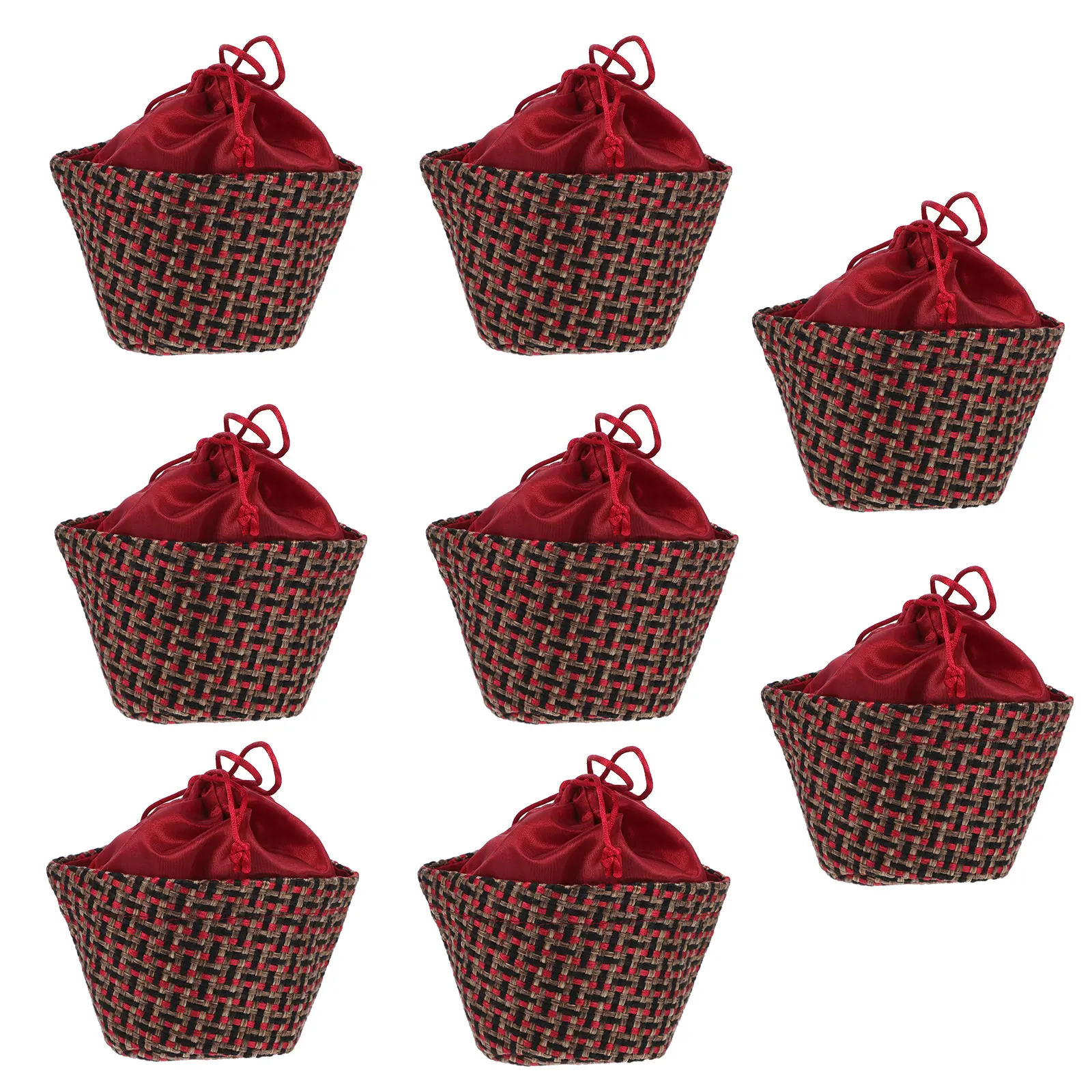 

8Pcs Drawstring Bags Foldable Portable Small Items Storage Pouch C y Sundries ganizing Wedding Gift Packing Bags Household