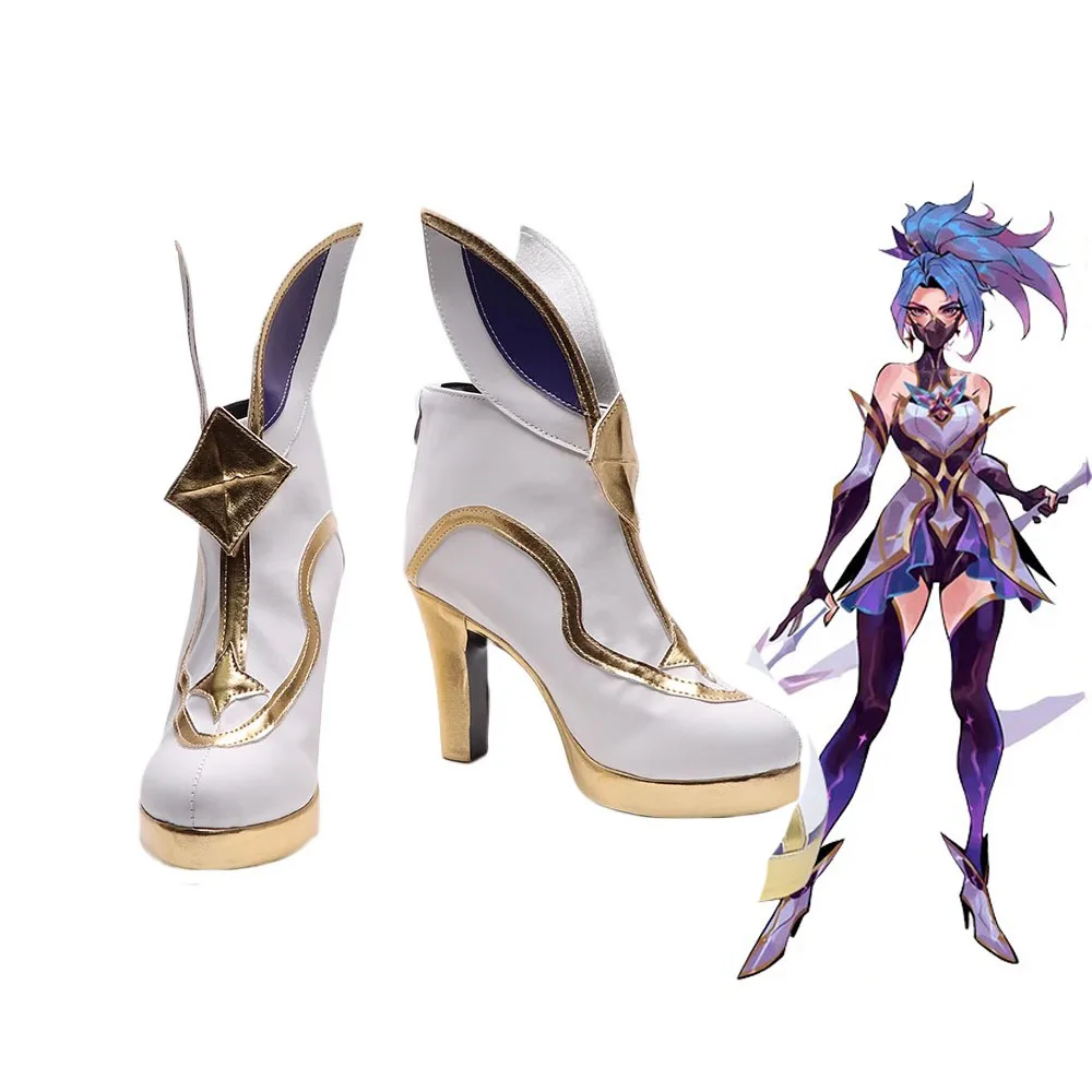 

Game Cosplay Boots LOL Star Guardian Akali Shoes Women Girls Halloween Carnival Party Costume Accessories Props