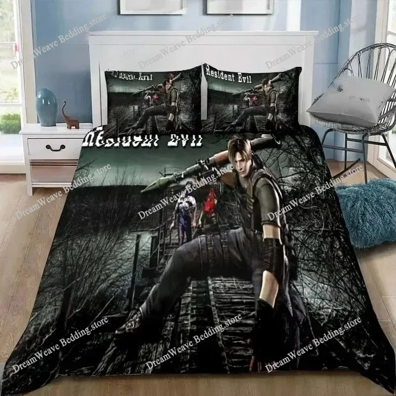 Duvet Cover Resident Evil 3D Exquisite Game Umbrella Digital Printing Bedding Set Comforter Bed Youth Home Decor Kids Boys Gift7