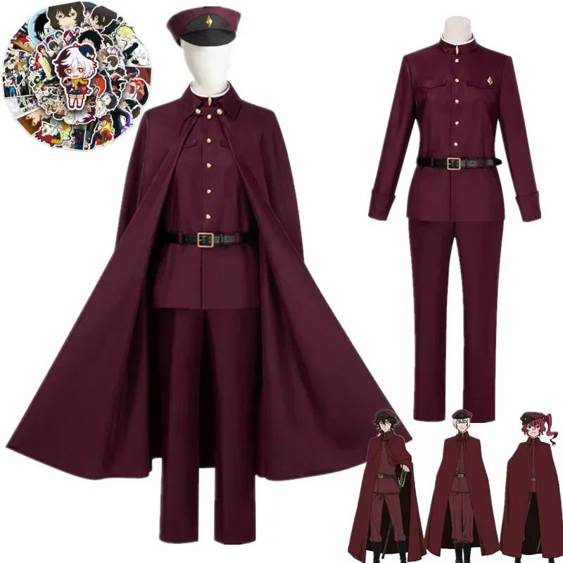 Anime Bungo Stray Dogs Tetchou Suehiro Cosplay Costume Teruko Oukura Red Uniform Suits Cloak Season 4 Team Halloween Clothes