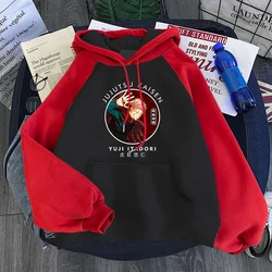 Fashion Men'S Hoodies Tokyo Jujutsu Kaisen Itadori Yuji Printing Sweatshirts Splicing Warm Pullovers Pocket Loose Sportswear