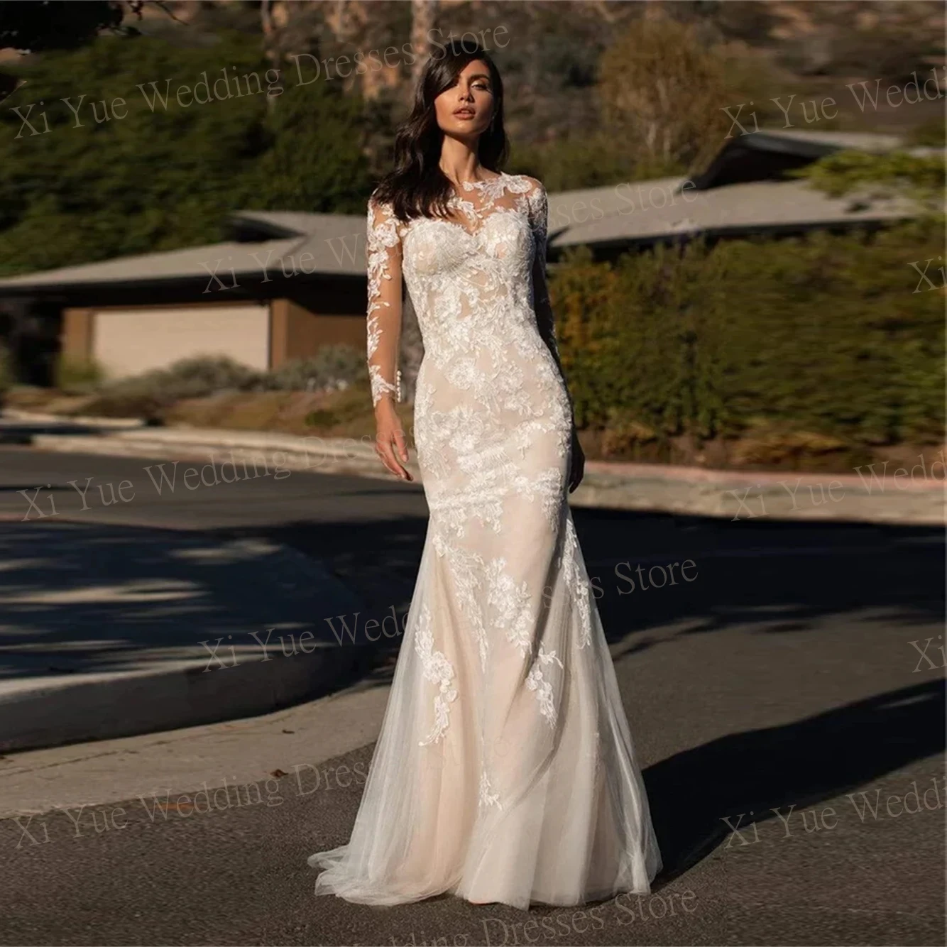 New Classic Bohemian Mermaid Wedding Dresses With Charming Lace Appliques Bride Gowns Sexy Long Sleeves Backless Vestido De Niva