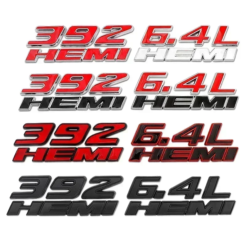 3D Metal 392 6.4L Hemi Engine Logo Badge Emblem Car Stickers For Dodge Charger Dart Caliber Journey Car Styling Accessories