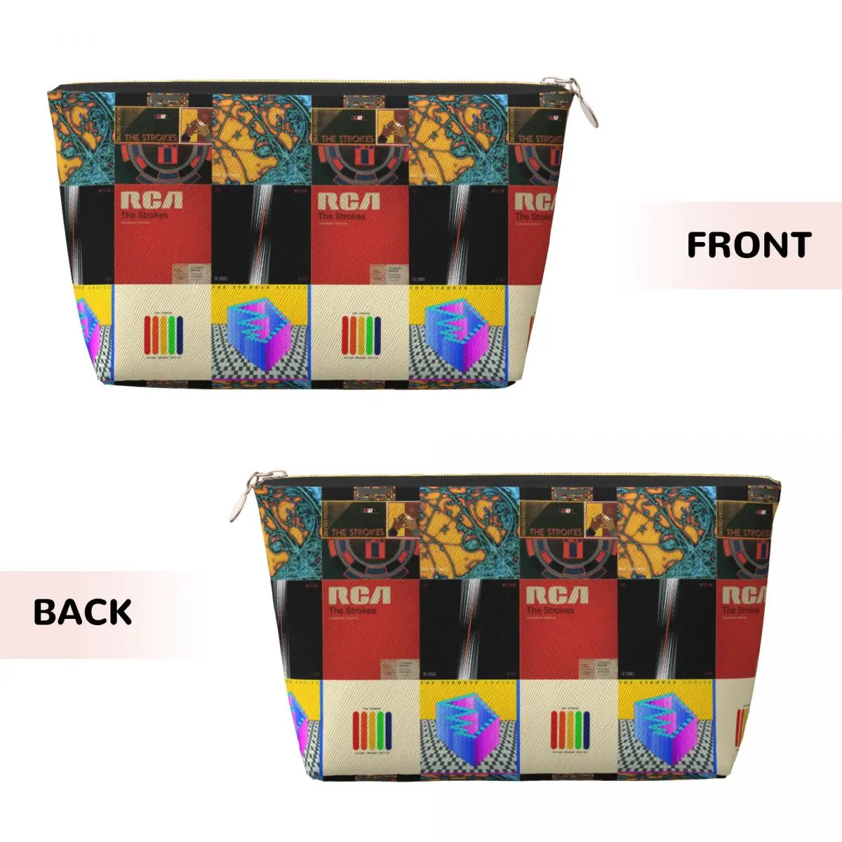 Custom Travel The Strokes Rock Band Album Poster Toiletry Bag Portable Cosmetic Makeup Organizer Beauty Storage Dopp Kit Case