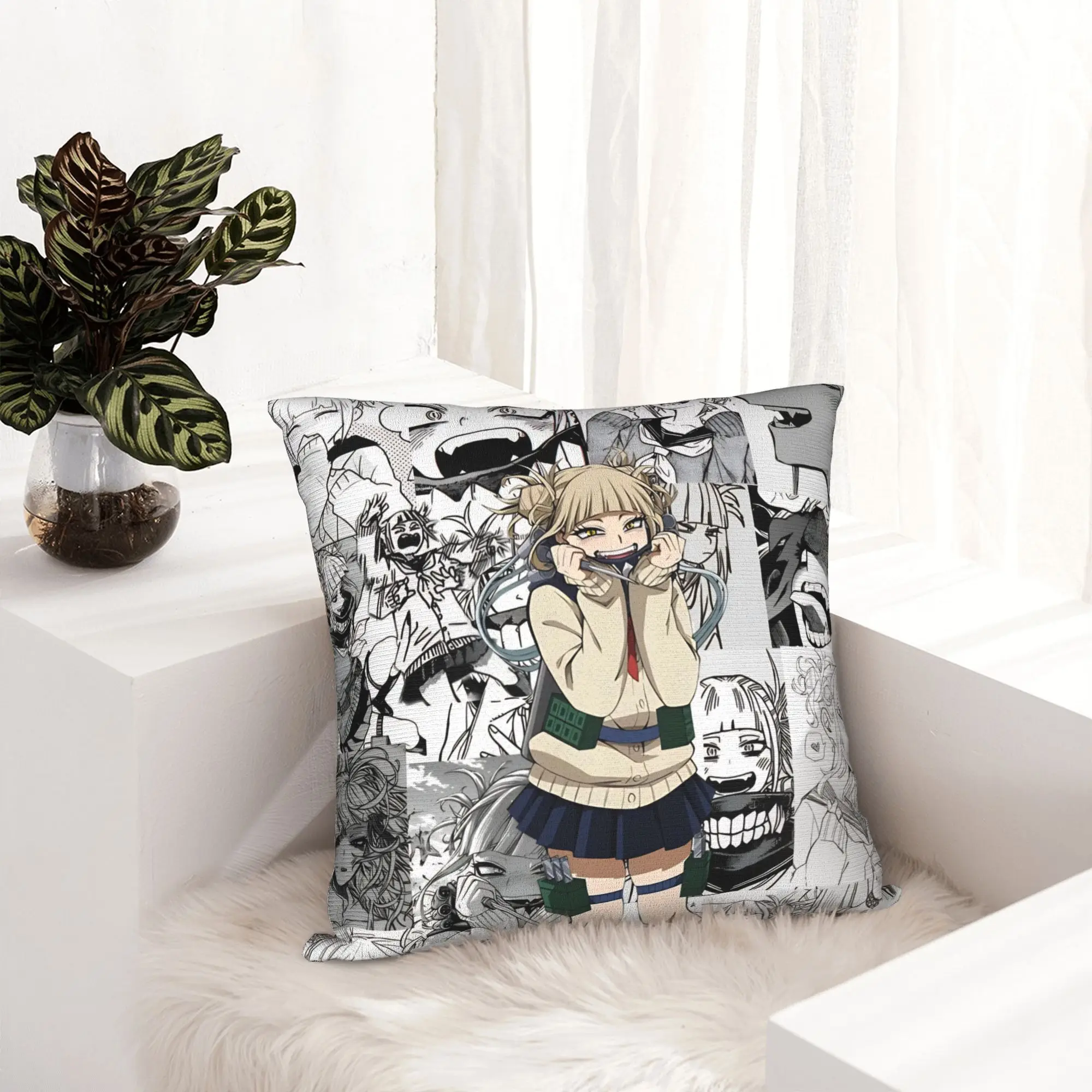 My H-Hero A-Academia Himiko Toga Pillowcase Soft Polyester Cushion Cover Decoration  Pillow Case Cover Chair Square 45X45cm