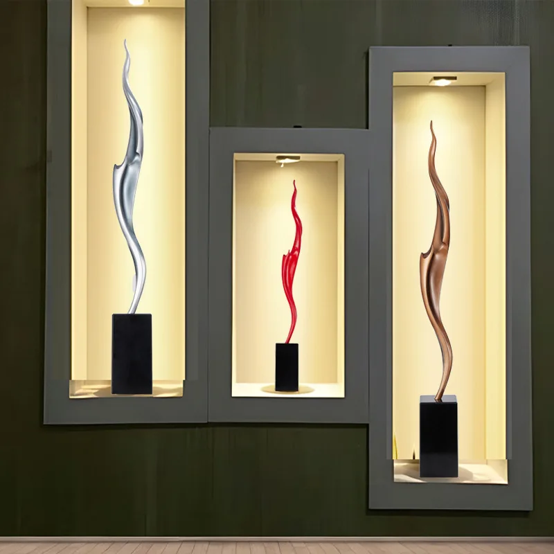 Abstract art sculpture slender vertical high porch ornament light luxury high-end decoration wind and water, meaning good handic