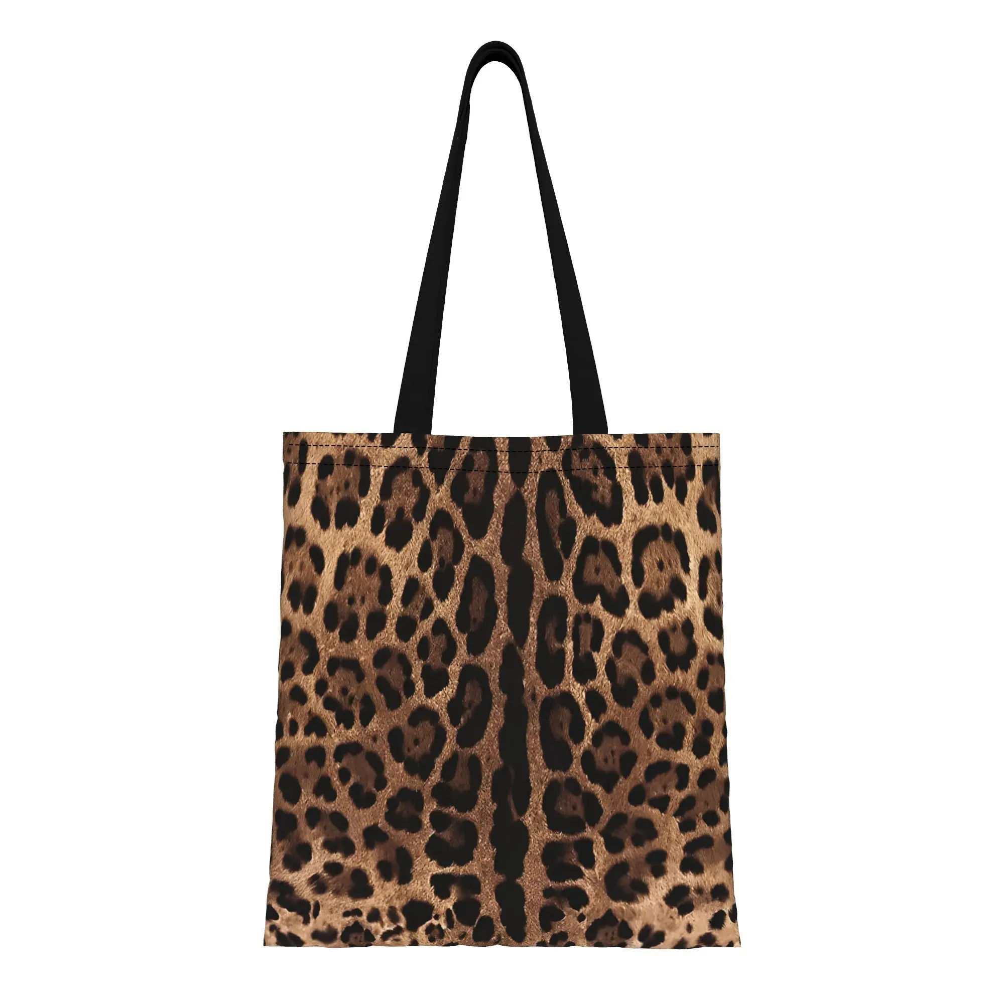 Leopard Print Skin Leopard Print Canvas Tote Bag Perfect for Travel Women's Top-Handle Bags