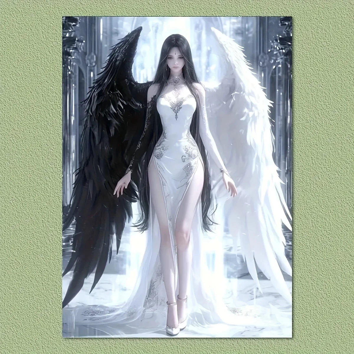 High-Quality Anime Angel Canvas Wall Art Poster, Frameless Print for Home & Office Decor, Ideal for Anime Fans and Collectors