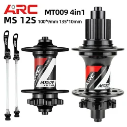 New ARC MT009 4 IN 1 MTB Hub 6 Pawl NBK Bearing Hub 28 32 36 Holes Mountain Bike Hub Disc brake Aluminum alloy 8 9 10 11 12Speed