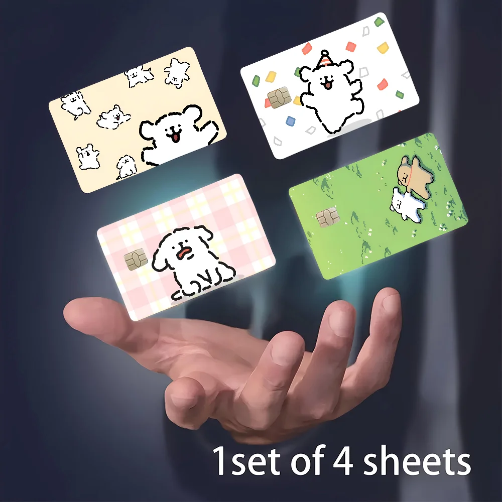 Cartoon Line MalteseDog Niedlich 100 % heißer Verkauf Anime Kredit Debit Bankkarte Bus Karte Film Haut Aufkleber