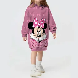 2025 New Spring Children's Clothes Casual Sports Girls Print Mickey Mouse Hoodie Street Cartoon Sweater Dress Children's Clothi