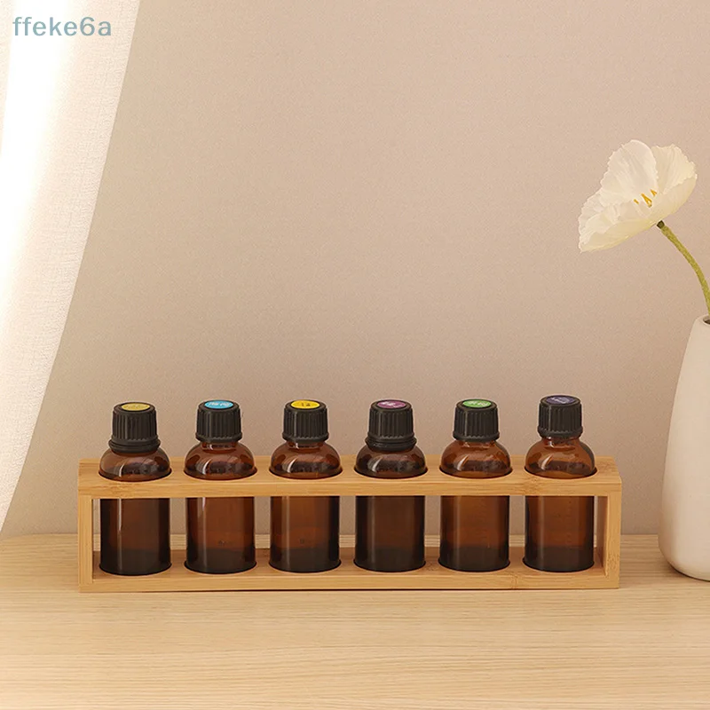 5/6 Holes Wooden Essential Oils Storage Rack Fits 30ml Bottles Tabletop Display Stand For Aromatherapy Bottles Storage