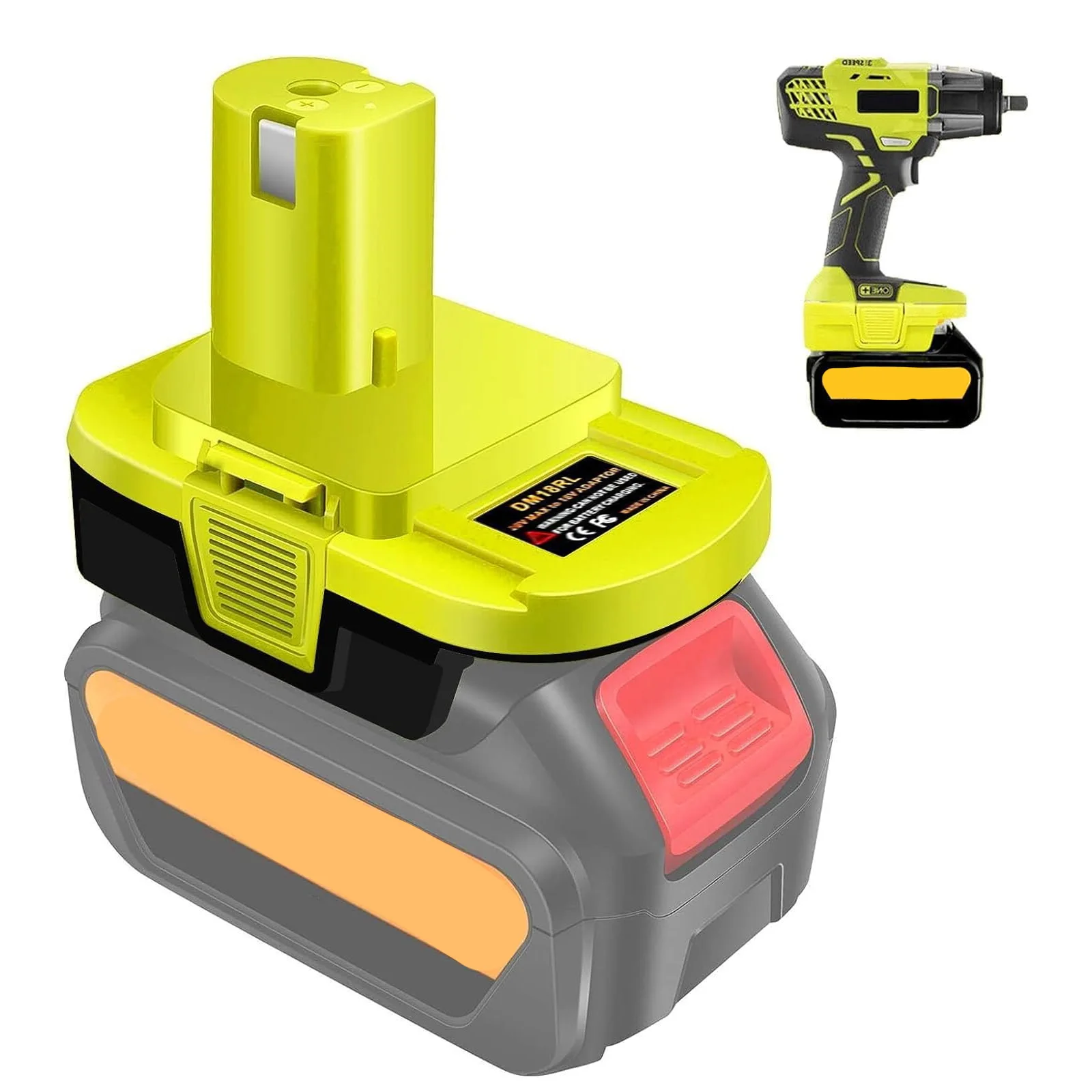 Adaptador Conversor de Bateria para Ferramentas Elétricas Ryobi Dewalt 20v Milwaukee 18v M18 Converter Bateria Llithium Dm18rl