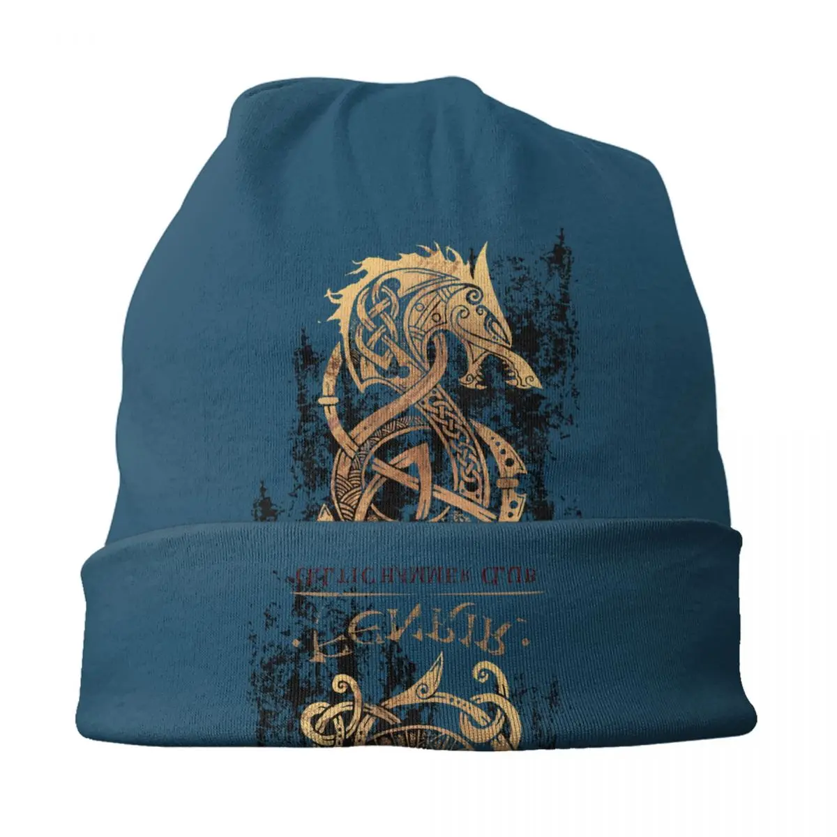 Gorros vikingos Valhalla Fenrir The Nordic Wolf Odin Skullies, gorros de Hip Hop, gorro de punto cálido, gorros Unisex para adultos, Invierno