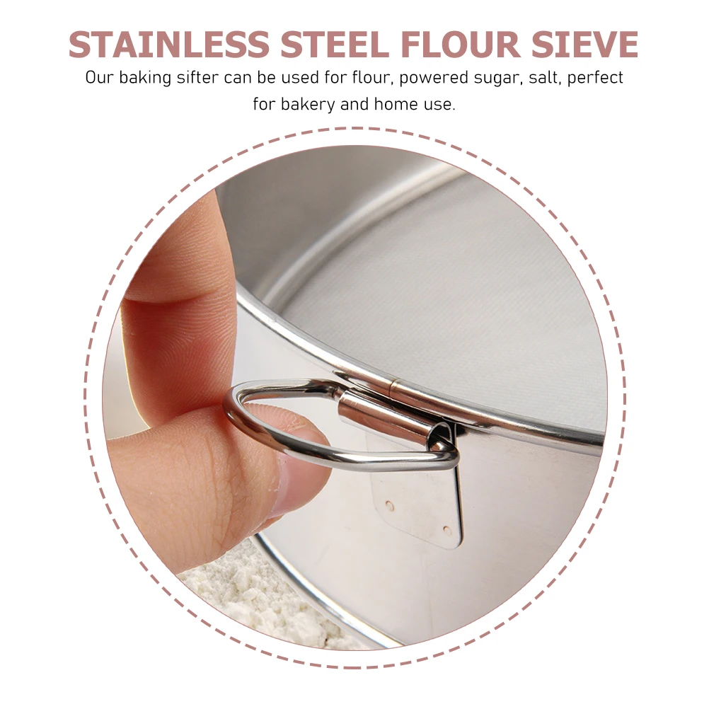 

Stainless Steel Flour Fine Mesh Sieve For Baking Powdered Sugar Salt Easy Carry Handheld Sifter Tool Mesh Strainer Manual