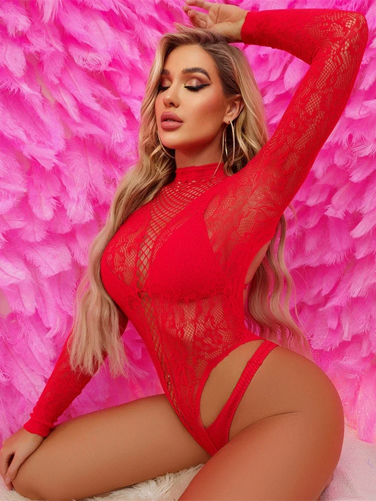 ملابس نوم نسائية عصرية بدلة للجسم المثيرة ملابس شبكة صيد شفافة مجوفة ملابس داخلية مثيرة وشفافة