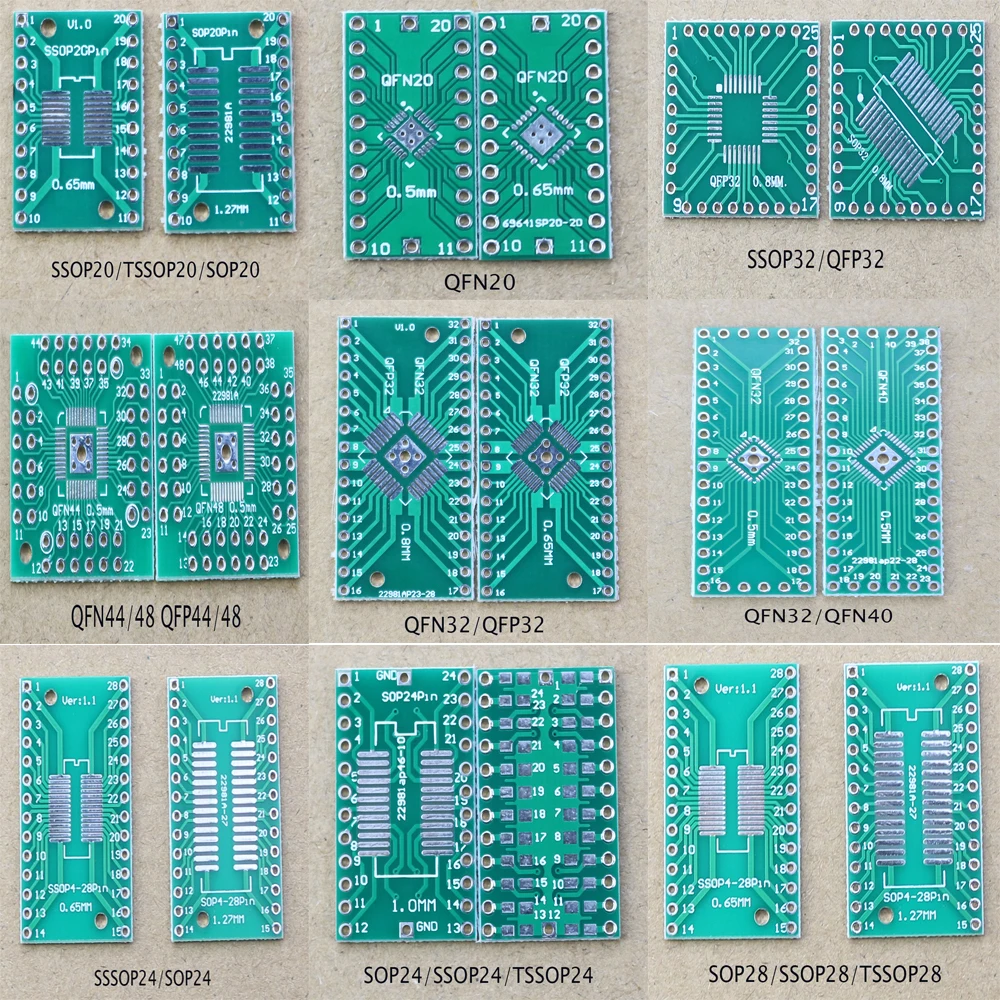 1Pce Pinboard SOP20 QFN20 QFP32 SSOP32 QFN32 QFN40 QFP44/48 TSSOP24 SSOP24 SOP28 to DIP56 56pin  IC Adapter Socket Adapte Plate