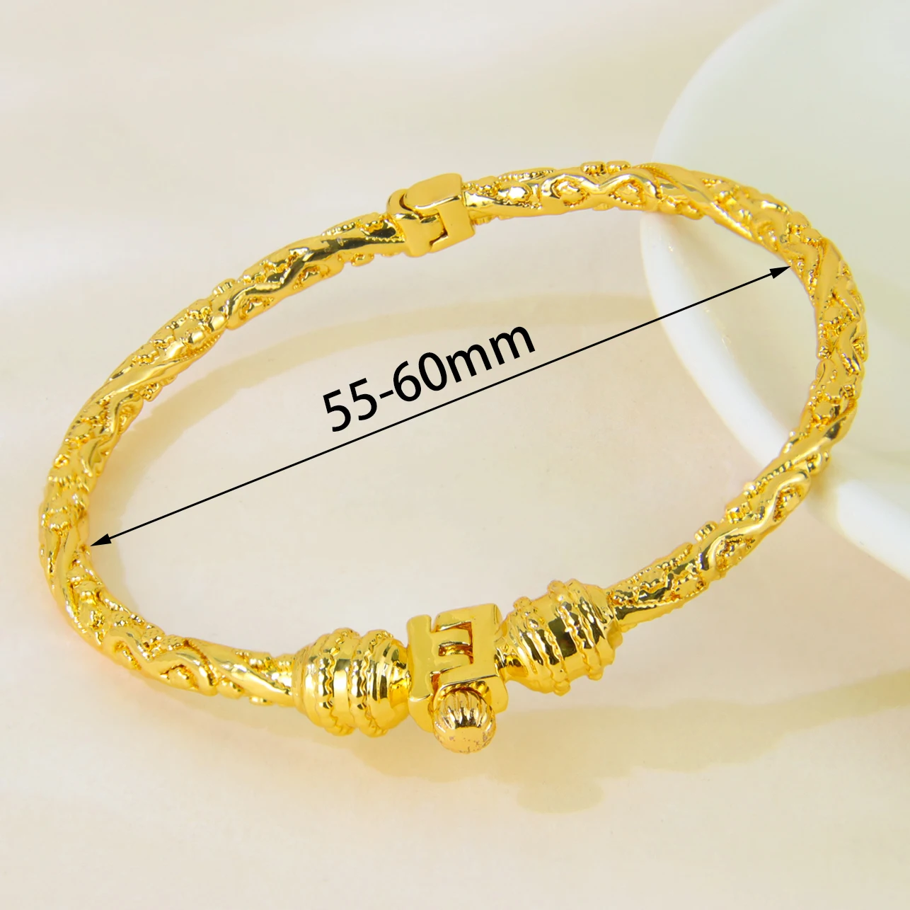 Dubai Vintage Gold Armband 21k vergoldet Mode Emaille Manschette Armreifen äthiopische Frauen Event Party Schmuck Geschenke – Detail 11