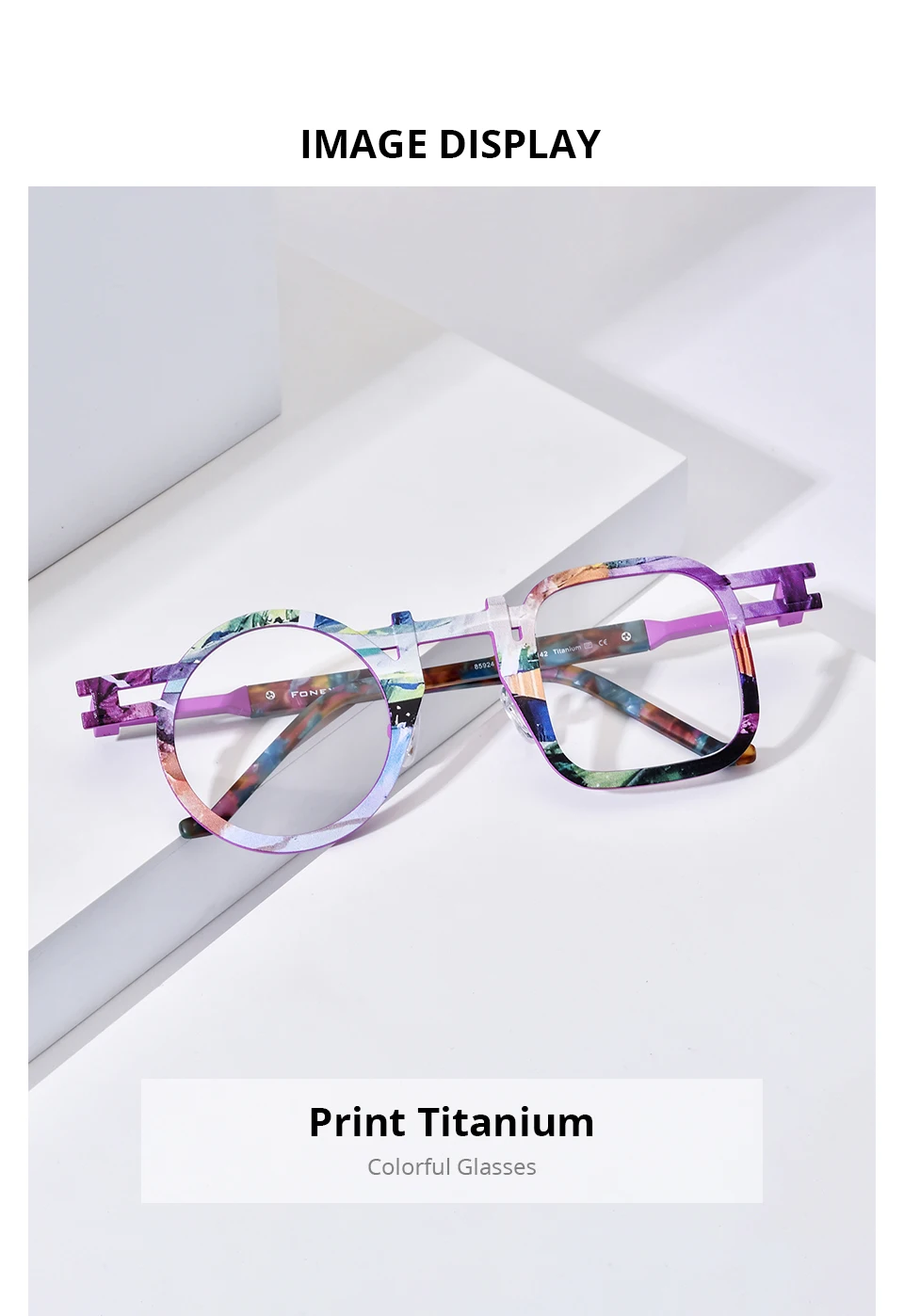 FONEX Reines Titan Brille Rahmen Männer 2025, Neue Mode Marke Design Quadrat Runde Brillen Frauen Retro Japanische Brillen 85924 – Detail 1