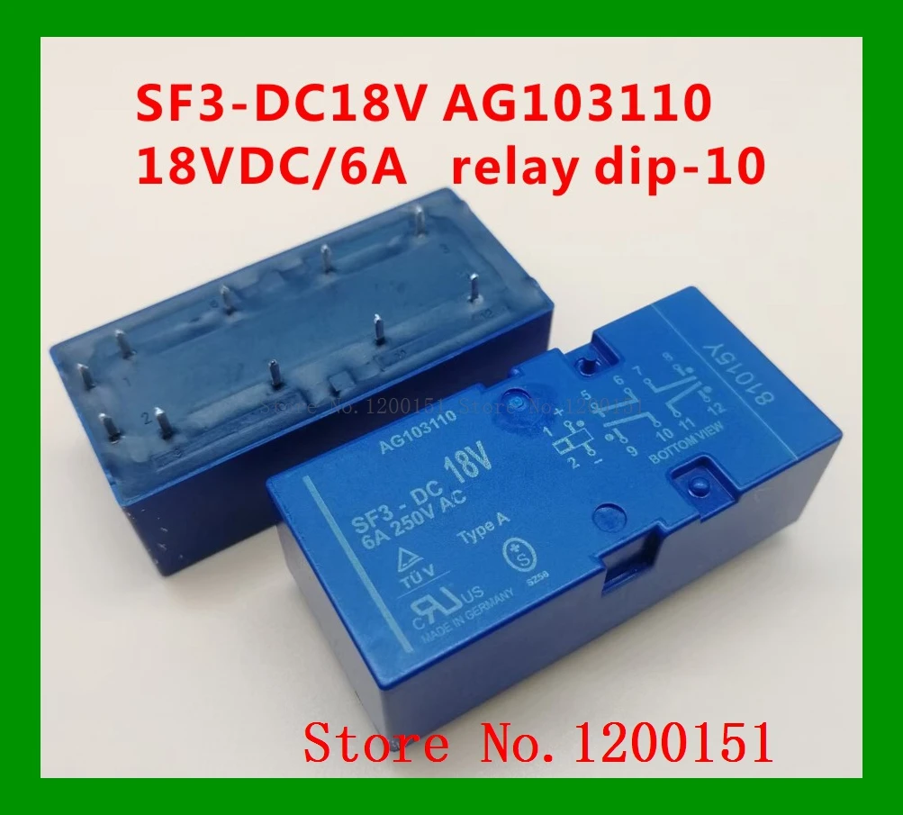 SF3-DC18V AG103110 18VDC/6A relé dip-10 SF2-DC24V 6A 250VAC