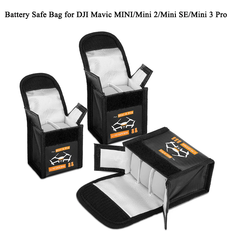 Battery Safe Bag for DJI Mavic MINI/Mini 2/Mini SE/Mini 3 Pro/Mini 4 Pro Protective Case Safe Explosion-proof Accessories