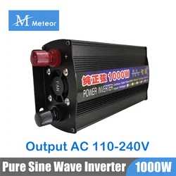 1000W Pure Sine Wave Inverter Car DC 12V 24V 48V 60V to AC 110V-240V Continuous Portable Power Bank Energy Converter Transformer