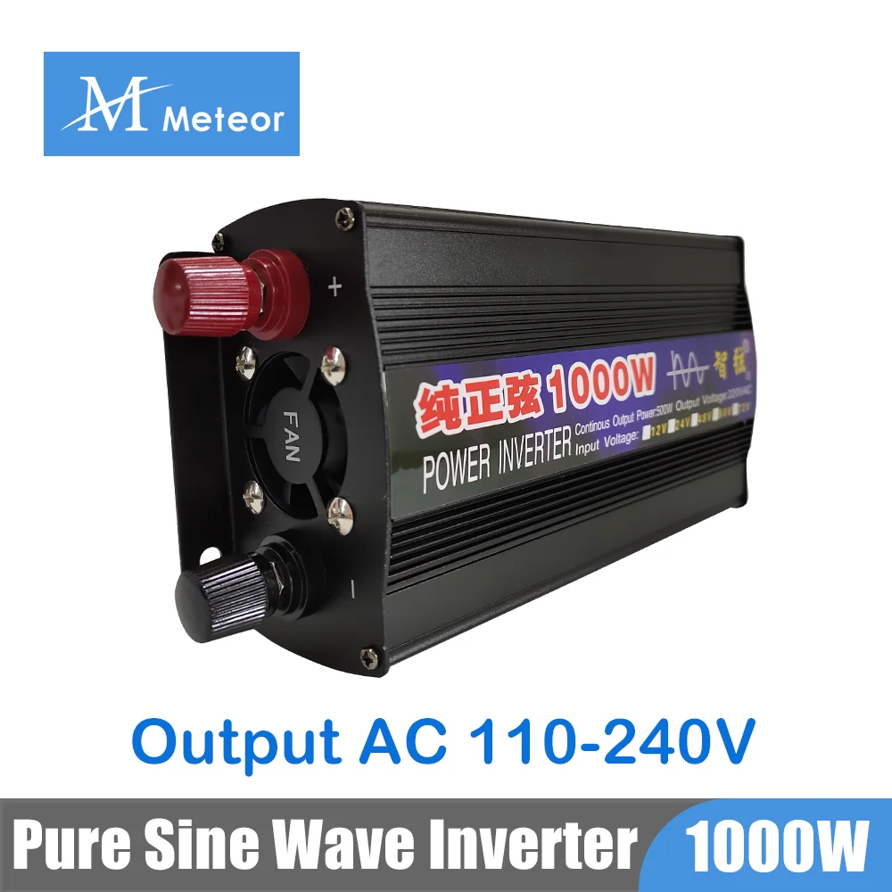 Imagem -02 - Inversor de Onda Senoidal Pura para Carro 1000w dc 60v 48v 24v 12v para ac 110v 220v Banco de Potência Portátil Contínuo Conversor de Energia Transformador