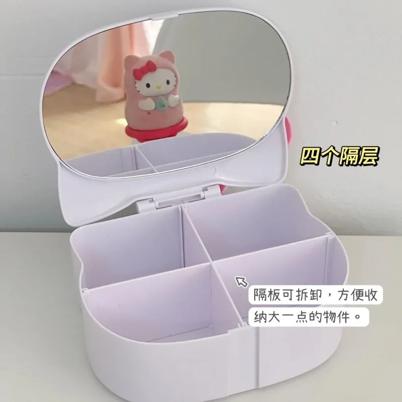 Sanrio HelloKitty Student Cute Cartoon Small and Exquisite Portable Jewelry Storage Box Decorative Holiday Gift Anime Peripheral