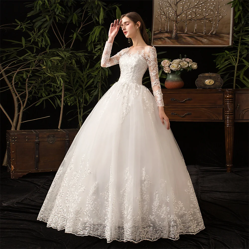 Vestidos de casamento clássicos para mulheres, D50, camadas, Ruched, Apliques, colher, formal, noivas, nupcial, 2023