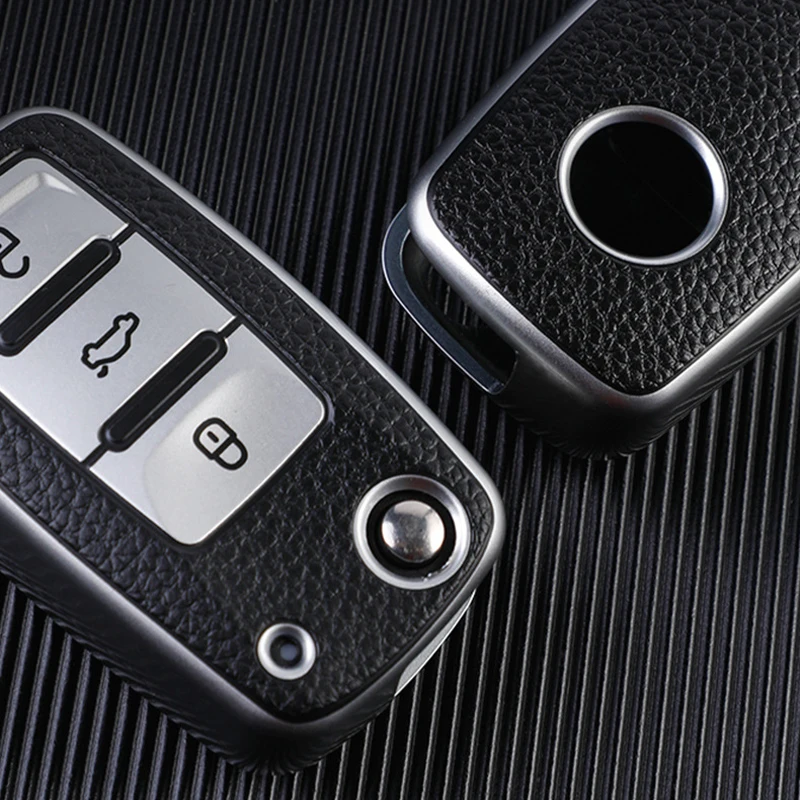 New Pattern Car Key Case Cover TPU Leather Anti-Scratch Protection Shell Bag 360° Full Surround, Keys Are Fully Protected