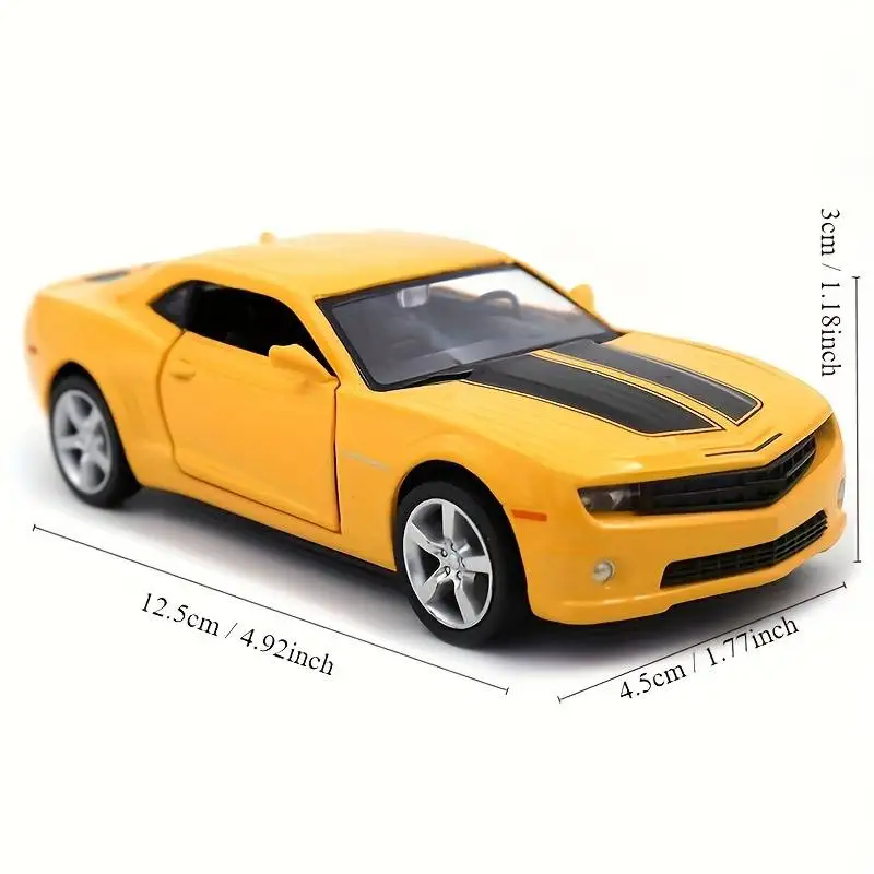 Chevrolet Camaro-modelo de coche de juguete deportivo para niños, vehículo en miniatura fundido a presión, Colección Pull Back, 5 \'\', 1:36, RMZ