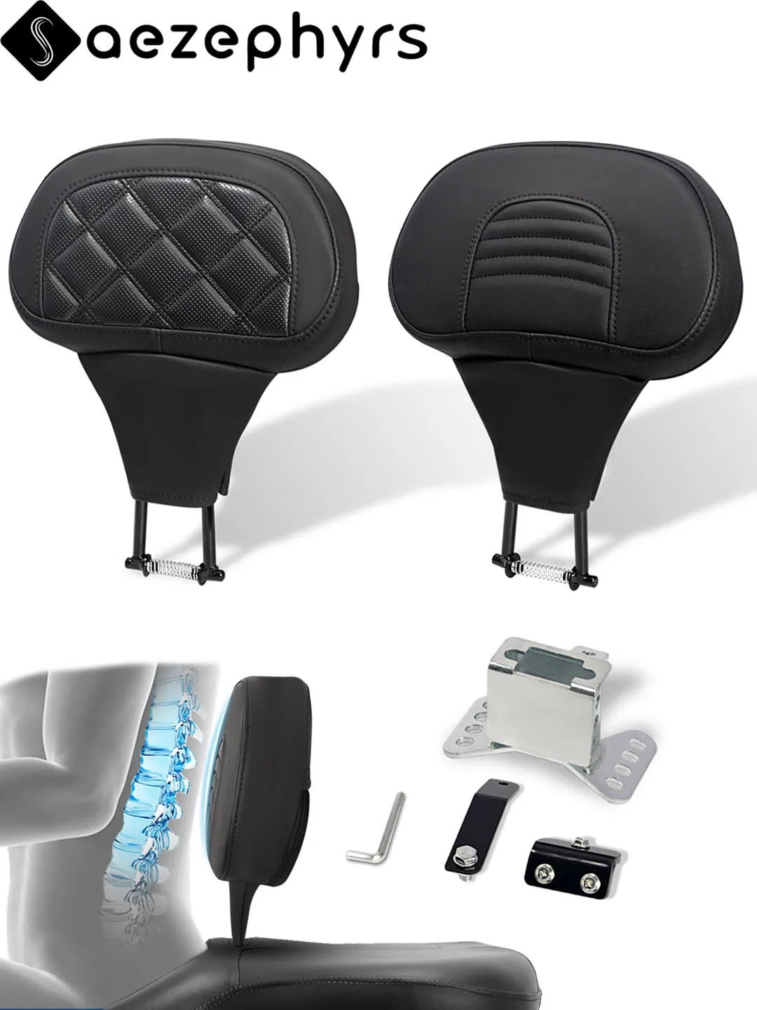 Motorfietsbestuurder rugsteun kussen montage kit verstelbaar afneembaar  voor Harley Touring CVO Electra Glide Street Glide FLHX Road King FLHR Road Glide FLTRX Ultra Limited FLHTK 2009-2025 - afbeelding 2