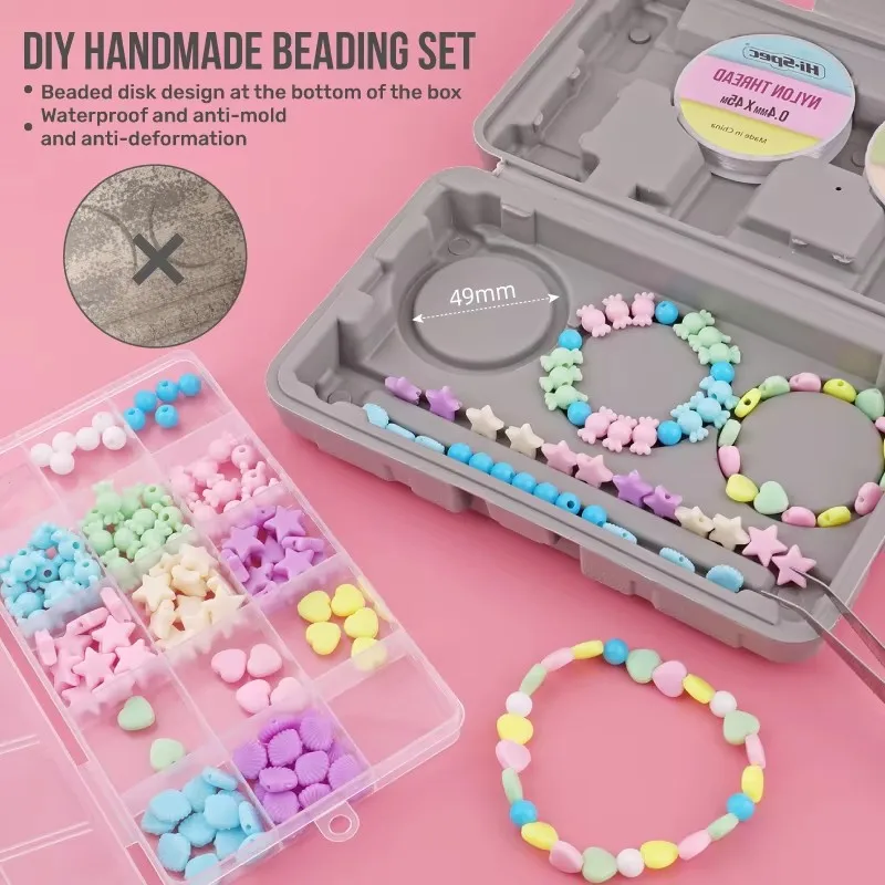 

Hi-Spec DIY Handmade Beading Set Craft Beads With Tweezer Beading Tool Accessory Set Necklace Jewelry Hand Tools Making Supplies