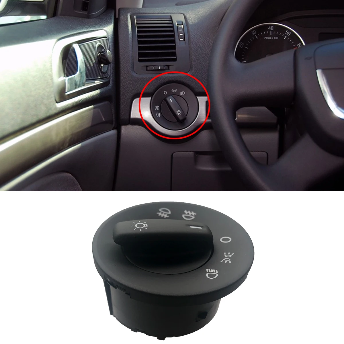 Power Headlight Control Switch Fog Lamp Button For Skoda Octavia 2 MK2 A5 Combi 1Z 1Z5 2004-2013 1Z0941431E 1Z0941431A 1Z0941431