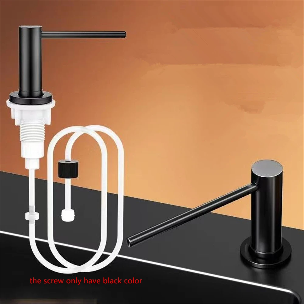 Seifenspender für Waschbecken, integriertes Design, Flüssigseifenflasche mit Edelstahlkopf, Handpresse, Lotionspender