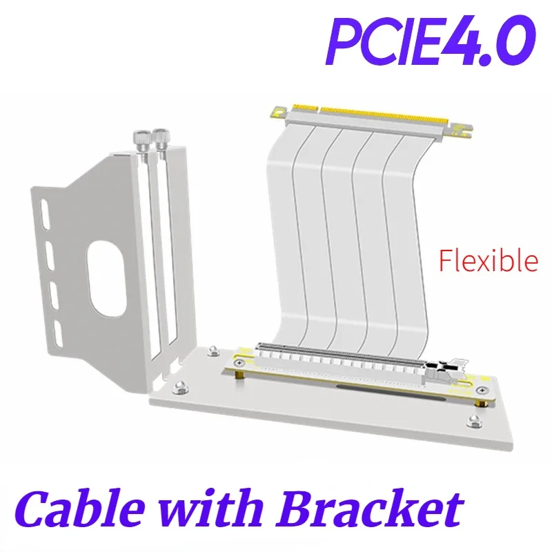 

Белая видеокарта PCI-E 4,0 16X, вертикальный кронштейн, ATX чехол PCIe x16 4,0, кабель-переходник, карта-удлинитель, адаптер Gen4.0 для графического процессора